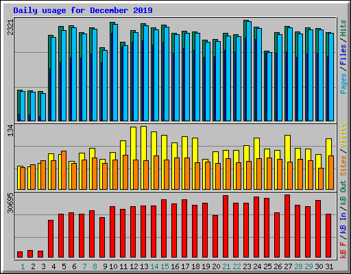 Daily usage for December 2019