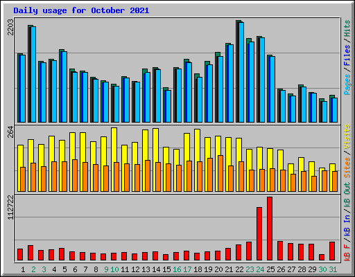 Daily usage for October 2021