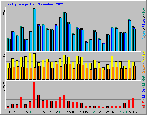 Daily usage for November 2021