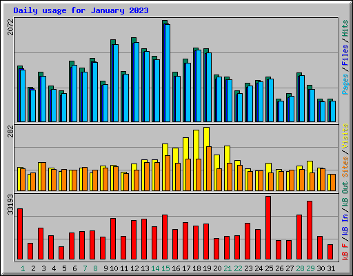 Daily usage for January 2023