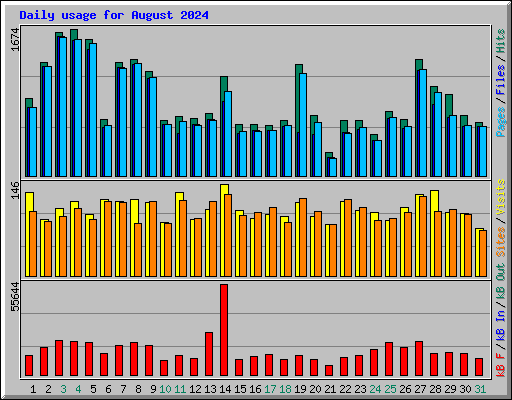 Daily usage for August 2024