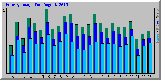Hourly usage for August 2015