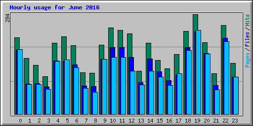 Hourly usage for June 2016