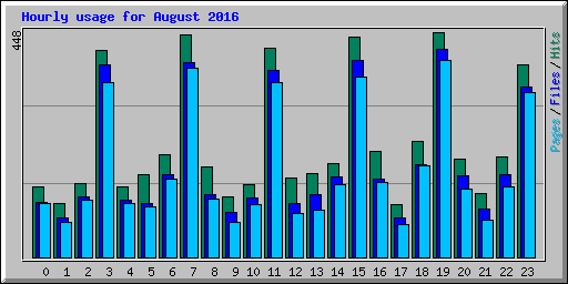 Hourly usage for August 2016