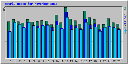 Hourly usage for November 2016