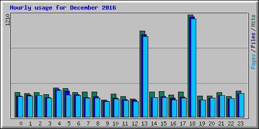 Hourly usage for December 2016