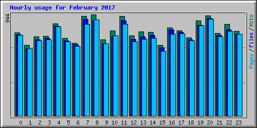 Hourly usage for February 2017