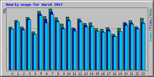 Hourly usage for March 2017