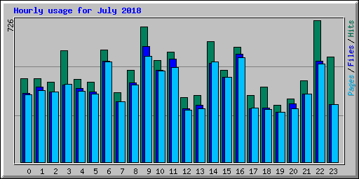 Hourly usage for July 2018