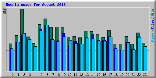 Hourly usage for August 2018