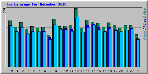 Hourly usage for December 2018