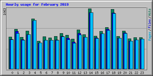 Hourly usage for February 2019