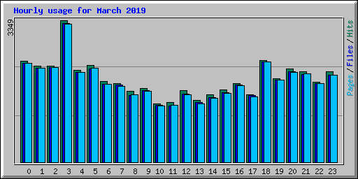 Hourly usage for March 2019
