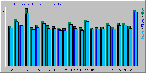 Hourly usage for August 2019