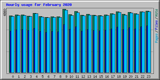 Hourly usage for February 2020