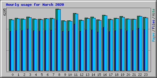 Hourly usage for March 2020
