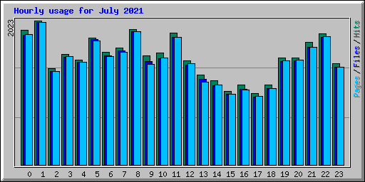 Hourly usage for July 2021