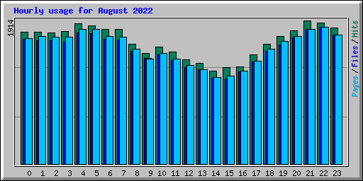 Hourly usage for August 2022