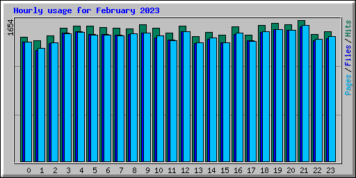 Hourly usage for February 2023