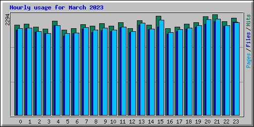 Hourly usage for March 2023