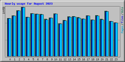 Hourly usage for August 2023