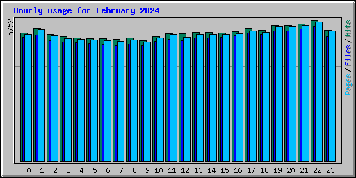 Hourly usage for February 2024